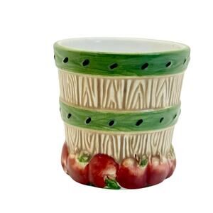VTG Yankee Candle Apple Harvest Bushel Basket Votive Candle Holder Fall Autumn